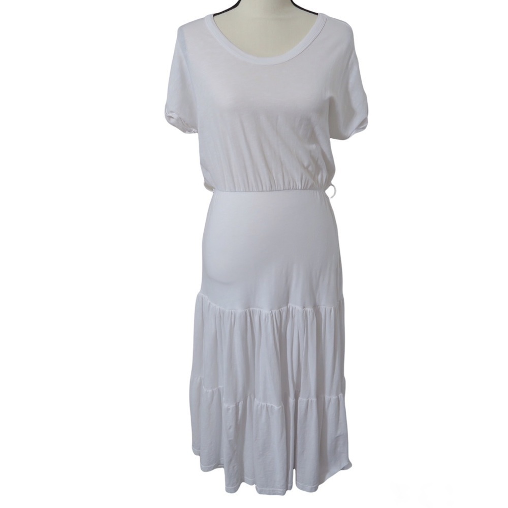 Sundry White Maxi Dress‎ Ruffle Wedding Summer Boho Short Sleeve